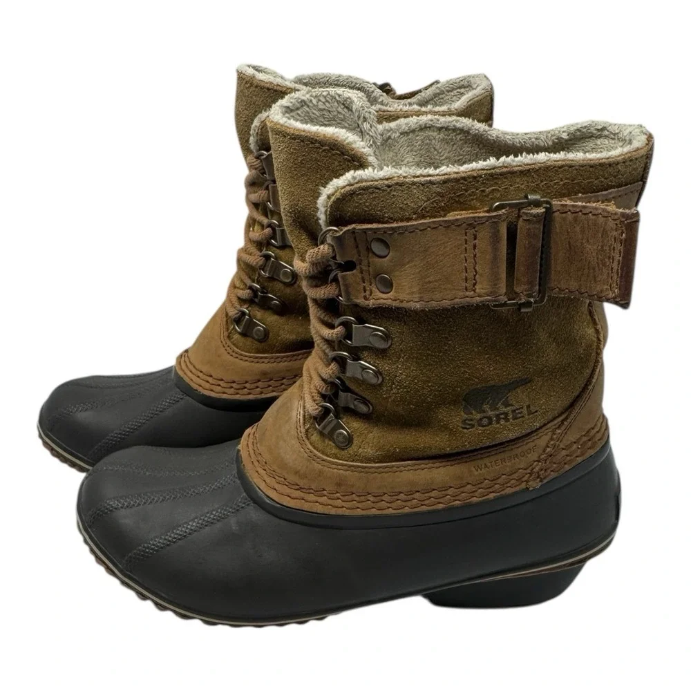 SOREL❄️Winter 🤑Fancy Lace Duck Boot Gorpcore Waterproof‎ ChunkyY2K  🤎Grunge8.5